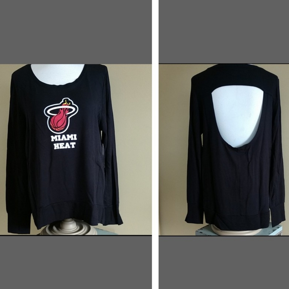 NEW Sexy Miami Heat NBA Jersey Open Back Long Slve Alyssa Milano Touch Active XL